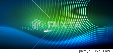 Neon glowing circles background 45213489