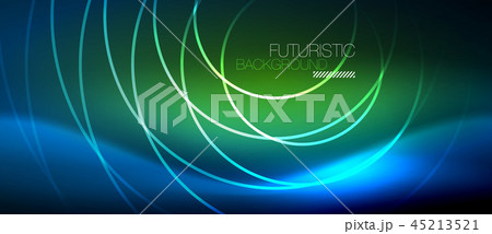 Neon glowing circles background 45213521