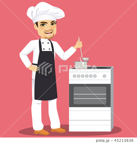 Chef Cooking In Kitchen 45213636