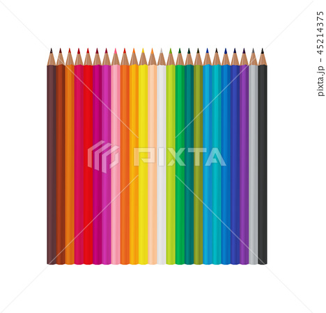 set of 24 realistic colored pencils のイラスト素材 45214375 pixta