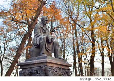 Monument to Ivan Krylov in the Summer Garden. Monument to Ivan Krylov in the Summer Garden. 45214432