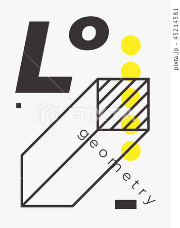 Universal trend poster. Linear geometric shapes set with halftone elements 45214581
