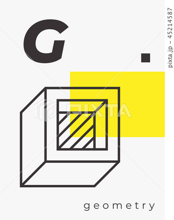 Universal trend poster. Linear geometric shapes set with halftone elements 45214587