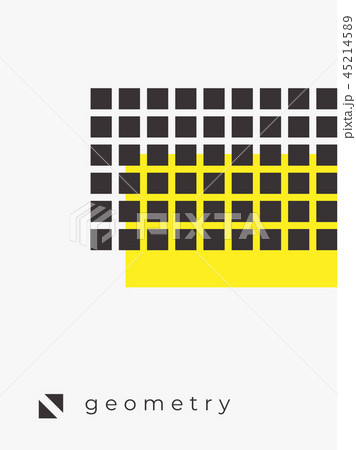 Universal trend poster. Linear geometric shapes set with halftone elements Universal trend poster. Linear geometric shapes set with halftone elements 45214589