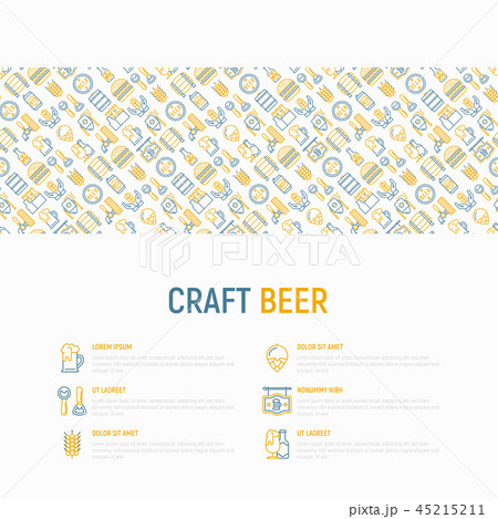 Craft beer concept with thin line icons 45215211
