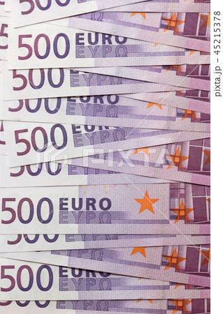 Pile of five hundred euro banknotes Pile of five hundred euro banknotes 45215378