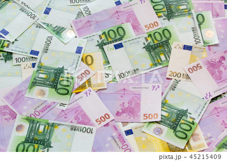 assorted euro banknotes background 45215409