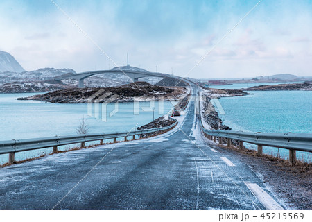 Winter road in Norway Winter road in Norway 45215569