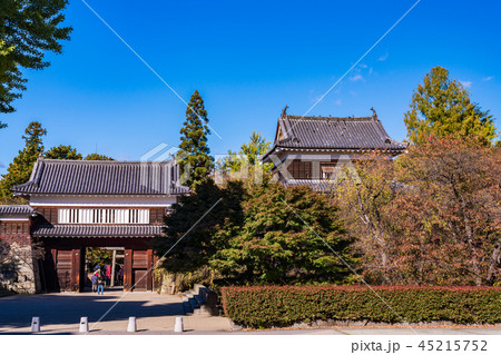 《長野県》上田城址公園　東虎口櫓門・北櫓　秋 45215752