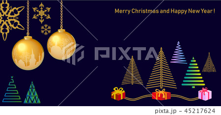 Realistic Christmas greeting card. Realistic Christmas greeting card. 45217624