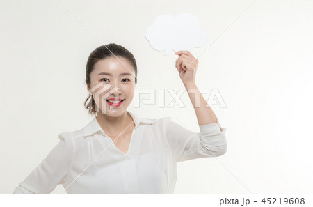 Korean career woman's various expressions and pose Korean career woman's various expressions and pose 45219608