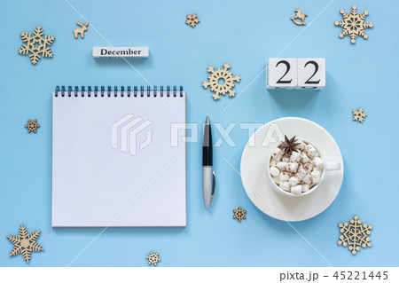 calendar December 22 cup cocoa marshmallow notepad calendar December 22 cup cocoa marshmallow notepad 45221445