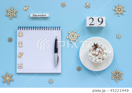 calendar December 29 cup cocoa marshmallow notepad calendar December 29 cup cocoa marshmallow notepad 45221449