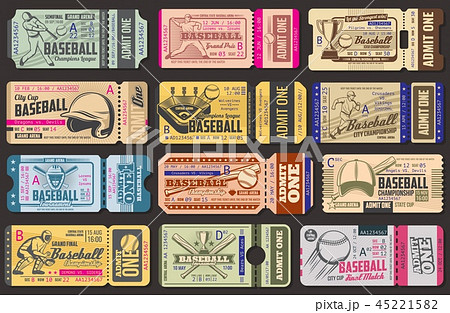 Vector admission tickets, baseball game 45221582