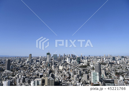 日本の東京都市景観 渋谷や新宿、池袋などの高層ビル群を望む 日本の東京都市景観 渋谷や新宿、池袋などの高層ビル群を望む 45221766