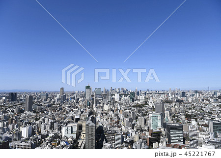 日本の東京都市景観 渋谷や新宿、池袋などの高層ビル群を望む 日本の東京都市景観 渋谷や新宿、池袋などの高層ビル群を望む 45221767