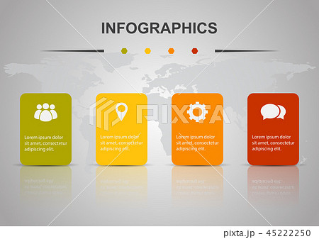 Infographic design template with four rectangles Infographic design template with four rectangles 45222250