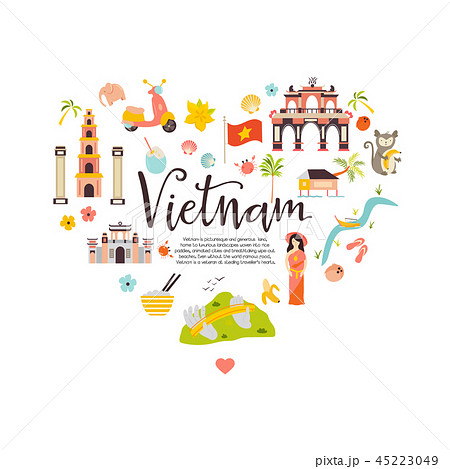 Vietnam cartoon vector banner. Travel illustration 45223049