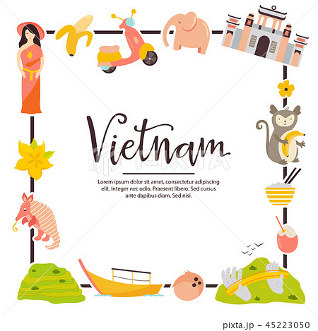 Vietnam cartoon vector banner. Travel illustration 45223050