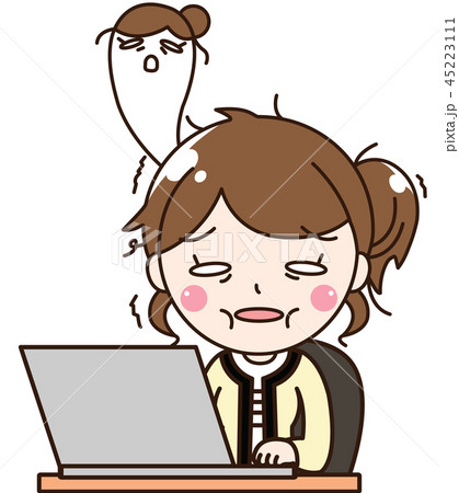 女性会社員OLの放心失敗 45223111