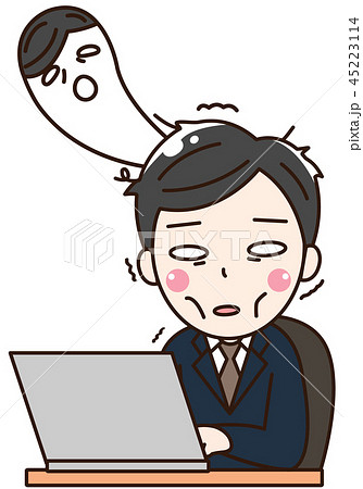 男性会社員サラリーマンの放心失敗 45223114