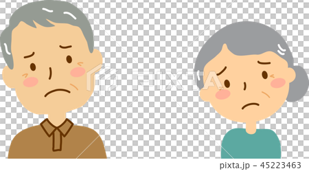 年配3困り顔首をかしげるのイラスト素材