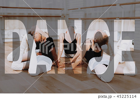 Little Dancers are Practicing Stretch on a Floor. 45225114