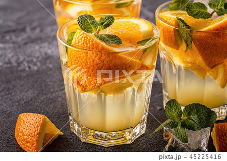 Orange homemade cocktail/detox fruit infused water 45225416