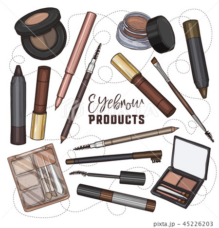 Sketch set of makeup products - Stock Illustration [45226203] - PIXTA