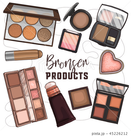 Sketch set of makeup products Sketch set of makeup products 45226212