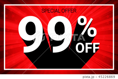 99% OFF Sale White color 3D text on red background 45226869