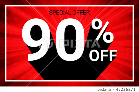 90% OFF Sale White color 3D text on red background 45226871