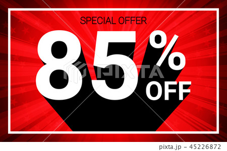 85% OFF Sale White color 3D text on red background 45226872