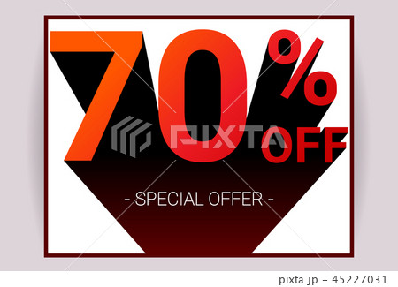 70% OFF Sale Red color 3D text on white background 45227031