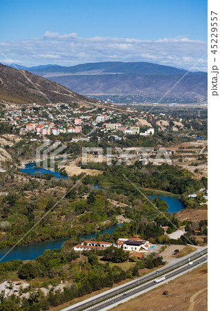 Panoramic view of Mtskheta town, Georgia 45229557