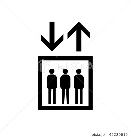 エレベーターマーク 案内図用記号 ピクトグラム のイラスト素材