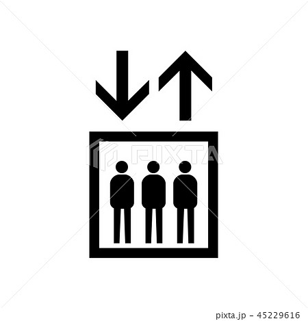 エレベーターマーク 案内図用記号 ピクトグラム のイラスト素材 45229616 Pixta