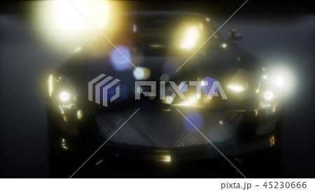 luxury sport car in dark studio with bright lights 45230666