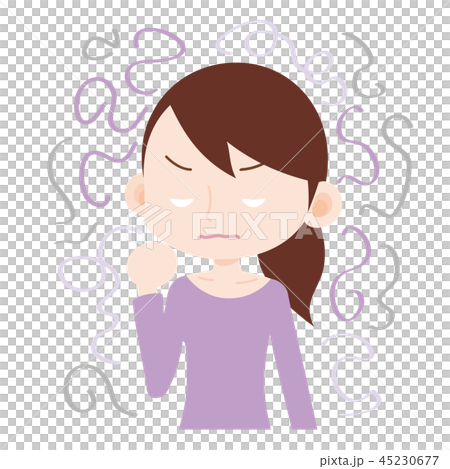 女性 上半身 怒りに耐える 堪え難い 女性 上半身 怒りに耐える 堪え難い 45230677