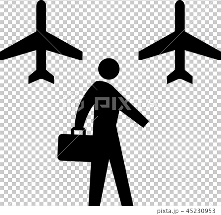 飛行機乗り継ぎ・トランジット マーク(新) / 案内図用記号（ピクトグラム） 45230953