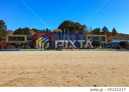 江村 小学校 秋の空 45232227