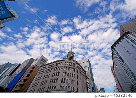 日本の東京都市景観 銀座の街並みを望む 日本の東京都市景観 銀座の街並みを望む 45232540