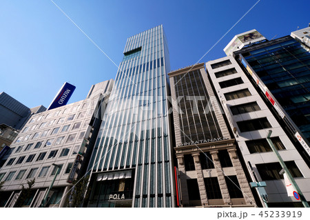 日本の東京都市景観 銀座の街並みを望む 日本の東京都市景観 銀座の街並みを望む 45233919