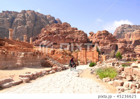 Ruins of Great Temple in Petra, Jordan 45236625