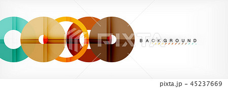 Colorful rings on grey background, modern geometric pattern design. Vector business or technology 45237669
