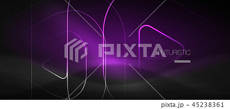 Dark black abstract background with neon colors and lines 45238361