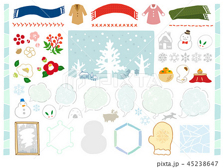 手描き 冬素材1 手描き 冬素材1 45238647