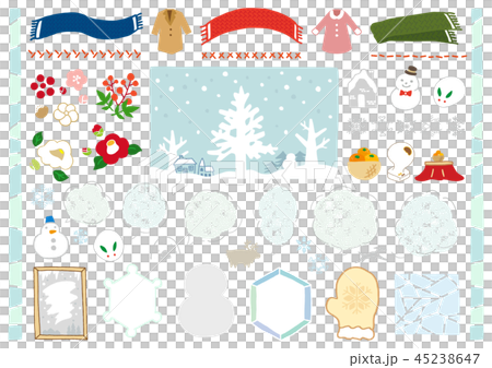手描き 冬素材1 手描き 冬素材1 45238647