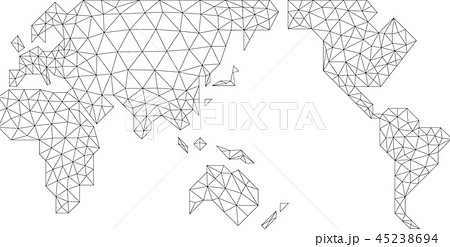 線の世界地図のイラスト素材