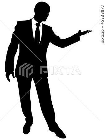 Silhouette Of A Business Man In A Suit Standingのイラスト素材